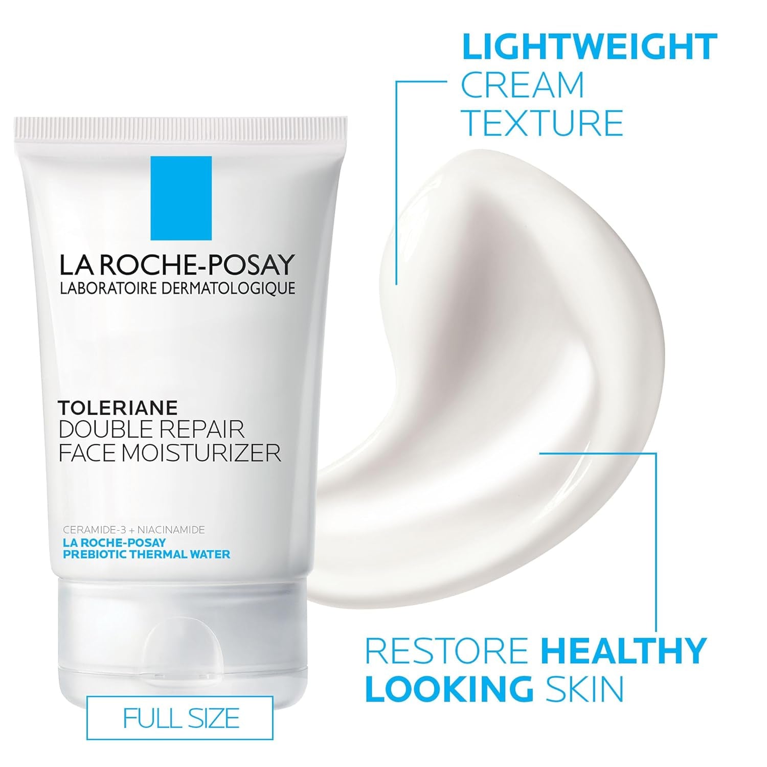 La Roche-Posay Toleraine Skin Care Duo: Double Repair Face Moisturizer (100ml) & Purifying Foaming Facial Cleanser (50ml) for Oily Skin with Niacinamide