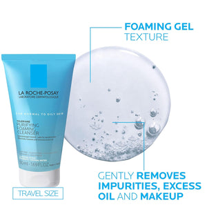 La Roche-Posay Toleraine Skin Care Duo: Double Repair Face Moisturizer (100ml) & Purifying Foaming Facial Cleanser (50ml) for Oily Skin with Niacinamide