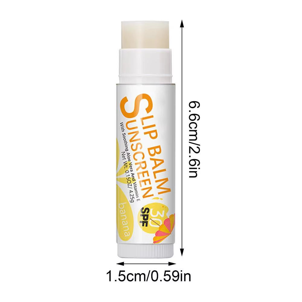 Natural Lip Balm Lip Care Products SPF 30 Sunscreen Fruit Flavor Lip Balm Long-Lasting Moisture Lip Balm Sticks for Cracked Lips