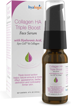 HA Collagen Serum - Triple Boost Face Serum for Skin Care - Peptides Serum for Face, Youthful Firmness & Elasticity Collagen Boost, Fragrance & Paraben Free Marine Collagen Serum 0.47 FL OZ